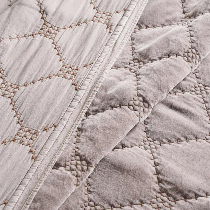 Cameron Cotton Velvet 3-Piece Bedspread Set  220X230Cm - Brown Pan Home