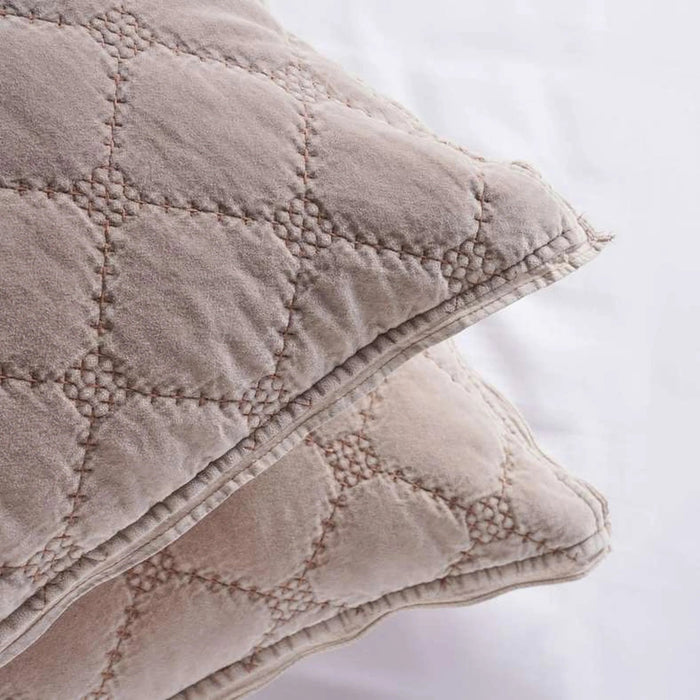 Cameron Cotton Velvet 3-Piece Bedspread Set  220X230Cm - Brown Pan Home