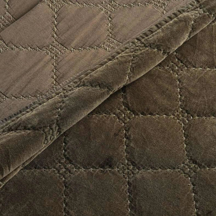 Cameron Cotton Velvet 3-Piece Bedspread Set  220X230Cm - Olive Pan Home