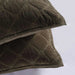 Cameron Cotton Velvet 3-Piece Bedspread Set  220X230Cm - Olive Pan Home