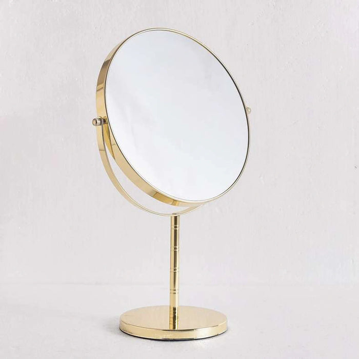 Campbell Double Sided Vanity Mirror 1X/5X Magnification 28.4X15X42 -Gold