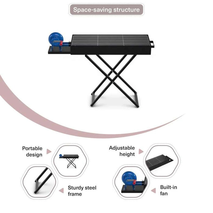 Campingaz Charcoal Bbq Set Foldable With Fan - Black Pan Home