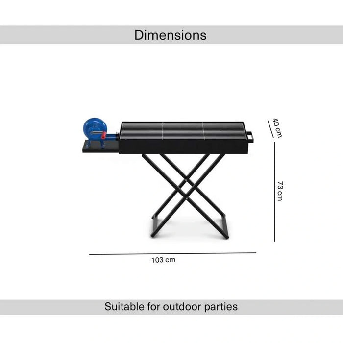 Campingaz Charcoal Bbq Set Foldable With Fan - Black Pan Home