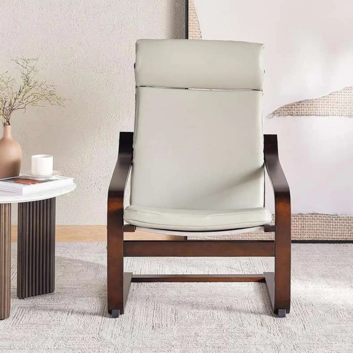 Cantilever Relax Chair - Beige & Walnut