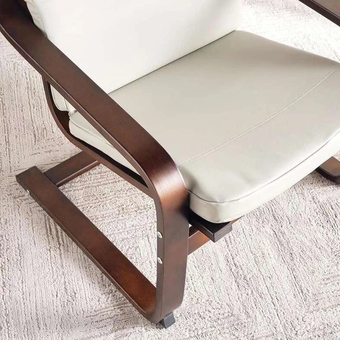 Cantilever Relax Chair - Beige & Walnut