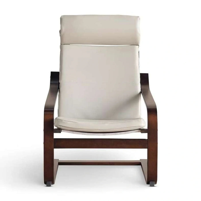 Cantilever Relax Chair - Beige & Walnut