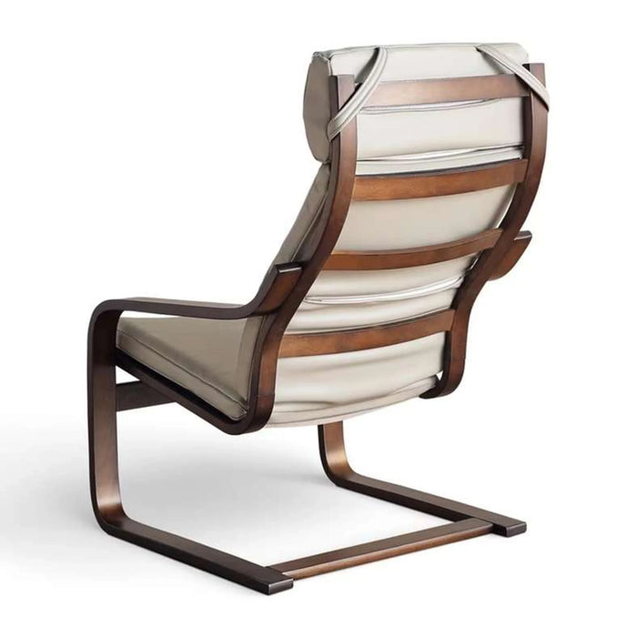 Cantilever Relax Chair - Beige & Walnut