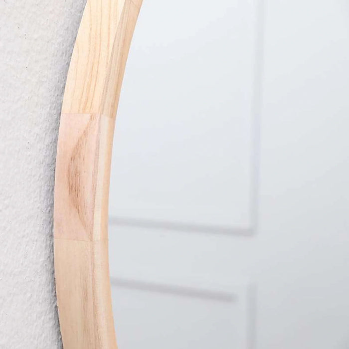 Capronni Wall Mirror Dia80Cm-Natural Wood Pan Home