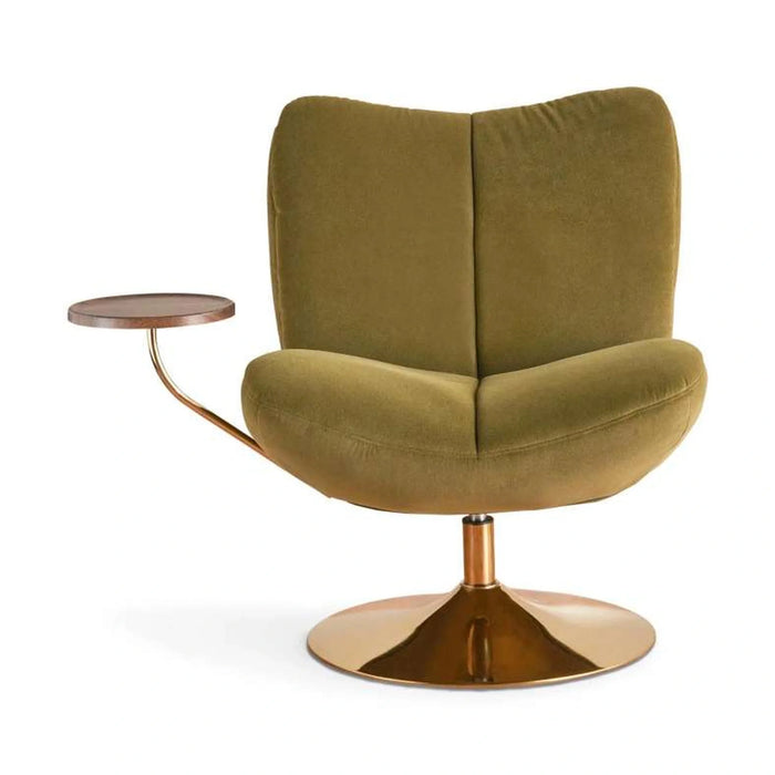 Carino Swivel Accent Chair With Table - Green