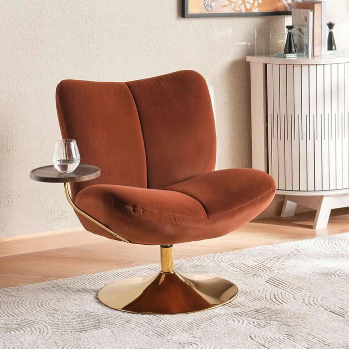 Carino Swivel Accent Chair With Table - Red