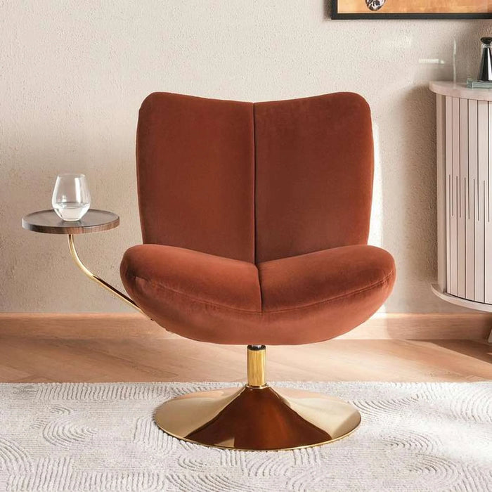 Carino Swivel Accent Chair With Table - Red