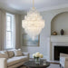 Carlton Handcrafted Glass 20-Light E14 Luxury Chandelier 80X80X126Cm - Gold Pan Home