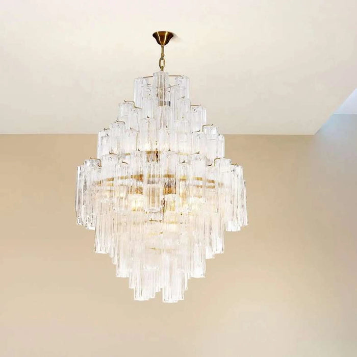 Carlton Handcrafted Glass 20-Light E14 Luxury Chandelier 80X80X126Cm - Gold Pan Home