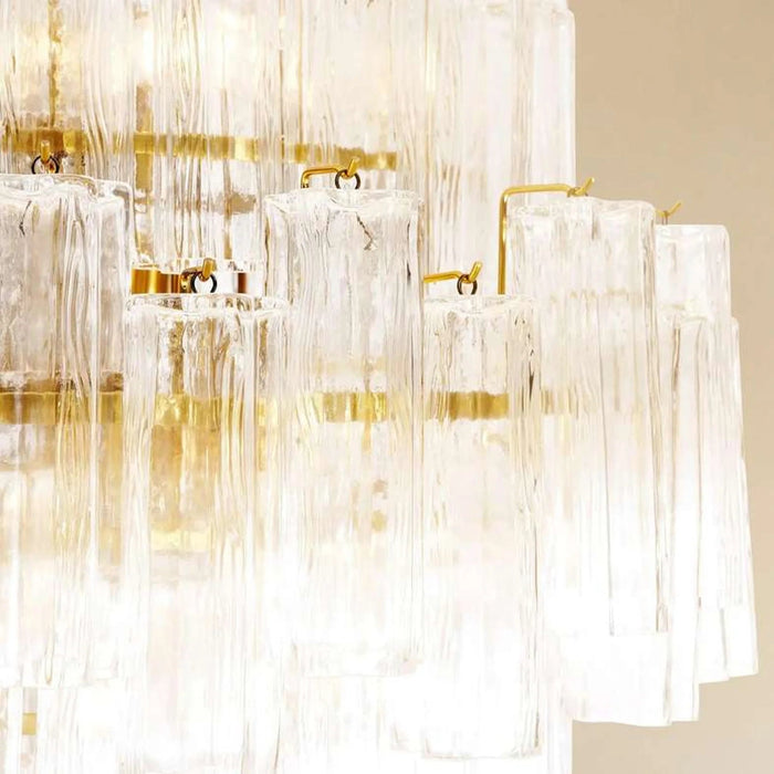 Carlton Handcrafted Glass 20-Light E14 Luxury Chandelier 80X80X126Cm - Gold Pan Home