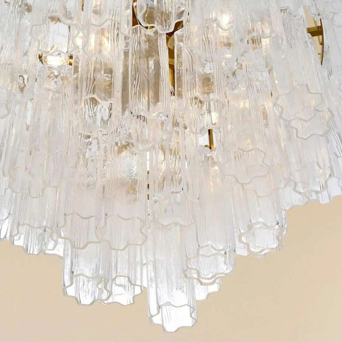 Carlton Handcrafted Glass 20-Light E14 Luxury Chandelier 80X80X126Cm - Gold Pan Home