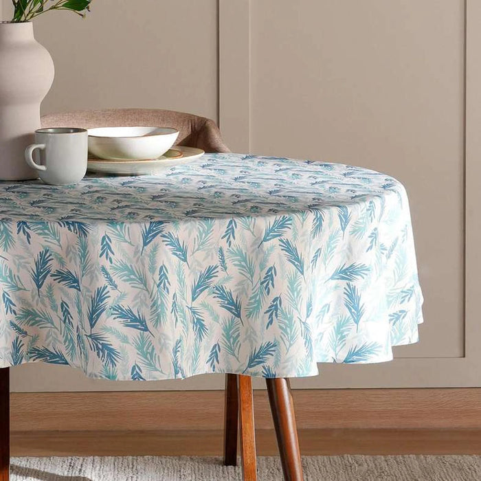 Carmel Printed Table Cover Dia140Cm - Green