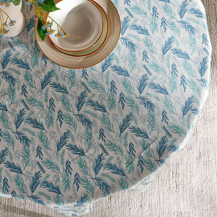 Carmel Printed Table Cover Dia140Cm - Green