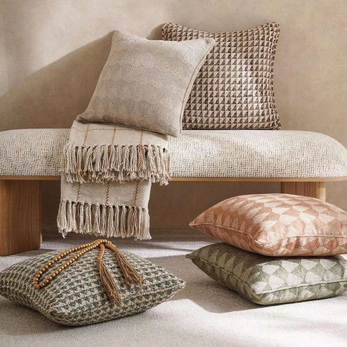 Carmela Textured Down Alt Filled Cushion 50X50Cm - Natural Pan Home