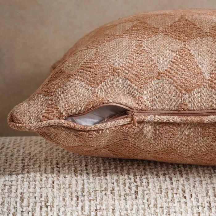 Carmela Textured Down Alt Filled Cushion 50X50Cm - Rust Pan Home