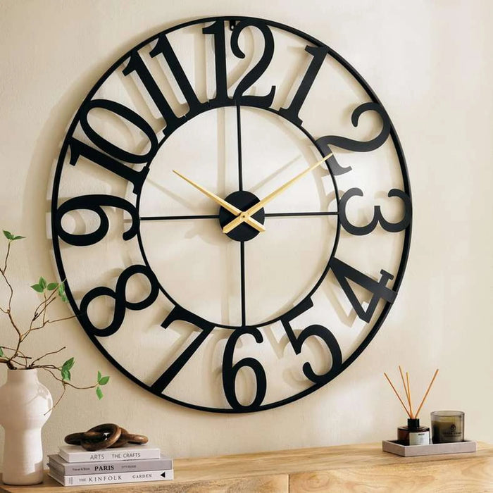 Carmen Metal Wall Clock Dia105Cm - Black