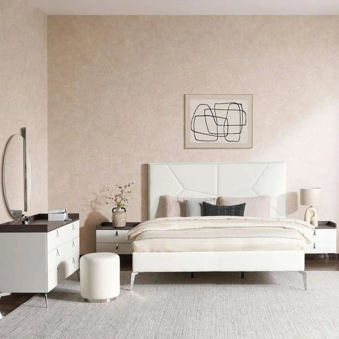 Carmona New 6 Pcs Bedroom Set 180X200 Cm With Usb Charger - White
