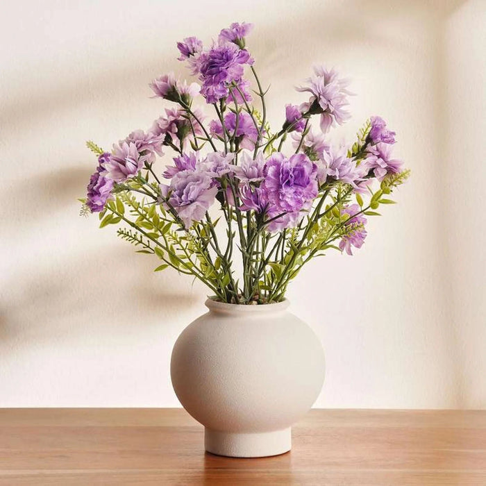 Carnation Artificial Floral Arrangment In Ceramic Pot 26.5X26.5X44.5Cm - Purple Pan Home