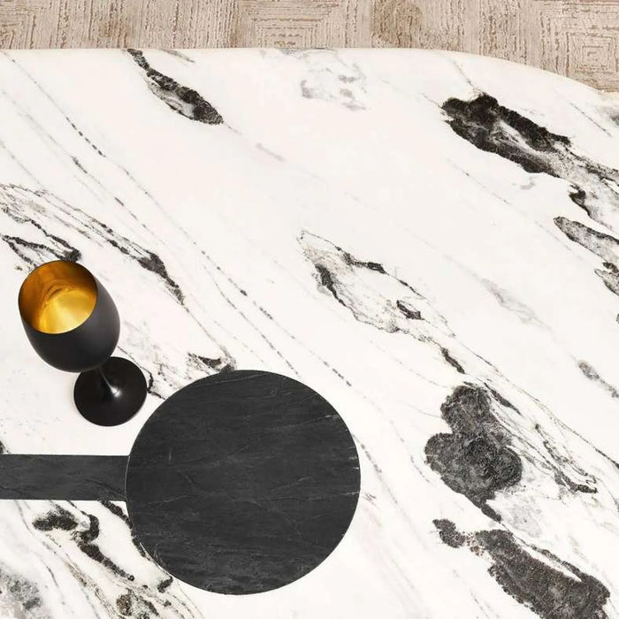 Caroline 8 Seater Dining Table Marble - White Black