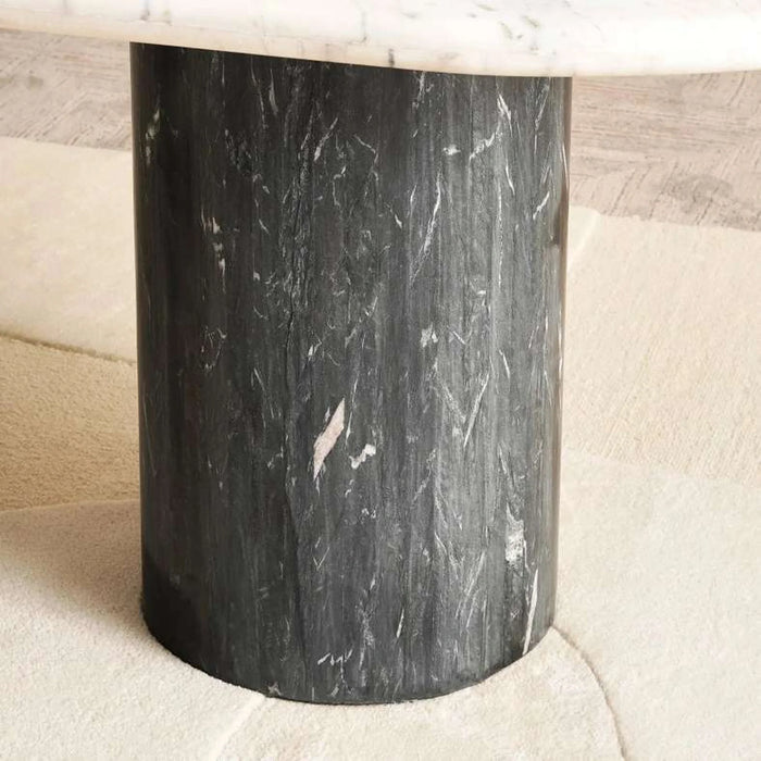 Caroline 8 Seater Dining Table Marble - White Black