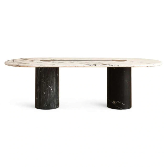 Caroline 8 Seater Dining Table Marble - White Black