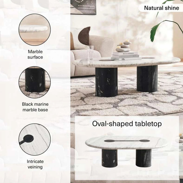 Caroline Coffee Table Marble - White Black