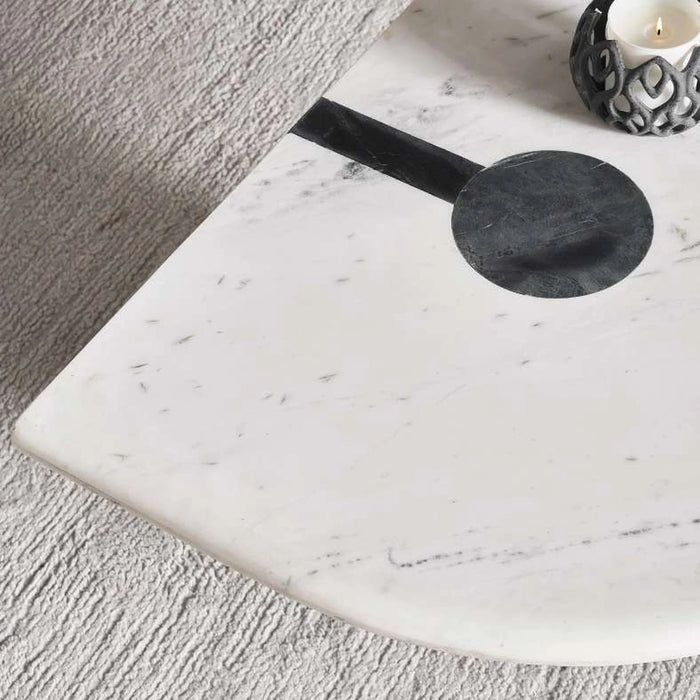 Caroline End Table Marble - White Black