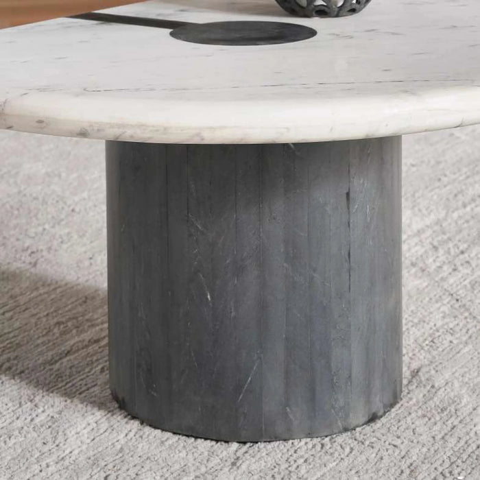 Caroline End Table Marble - White Black