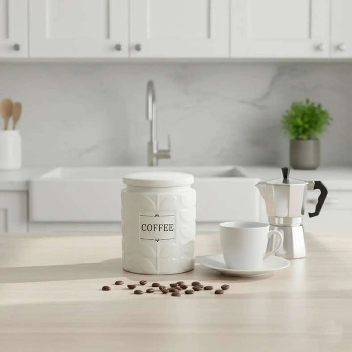 Carrisa Coffee Canister 1050Ml -White