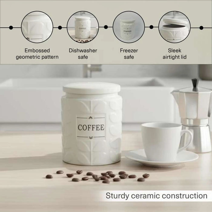 Carrisa Coffee Canister 1050Ml -White