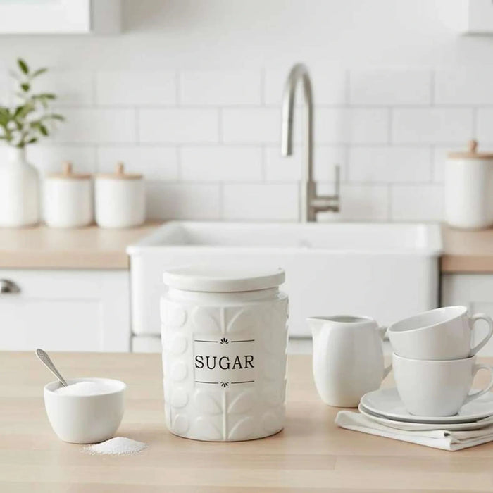 Carrisa Sugar Canister 1050Ml -White Pan Home