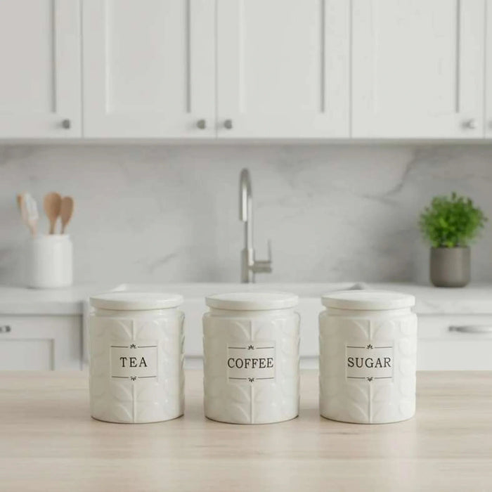 Carrisa Sugar Canister 1050Ml -White Pan Home
