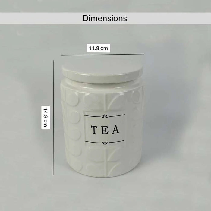 Carrisa Tea Canister 1050Ml -White Pan Home