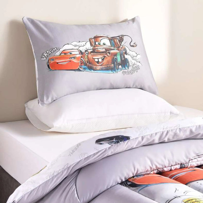 Cars 2-Piece Comforter Set 135X220 Cm -Grey