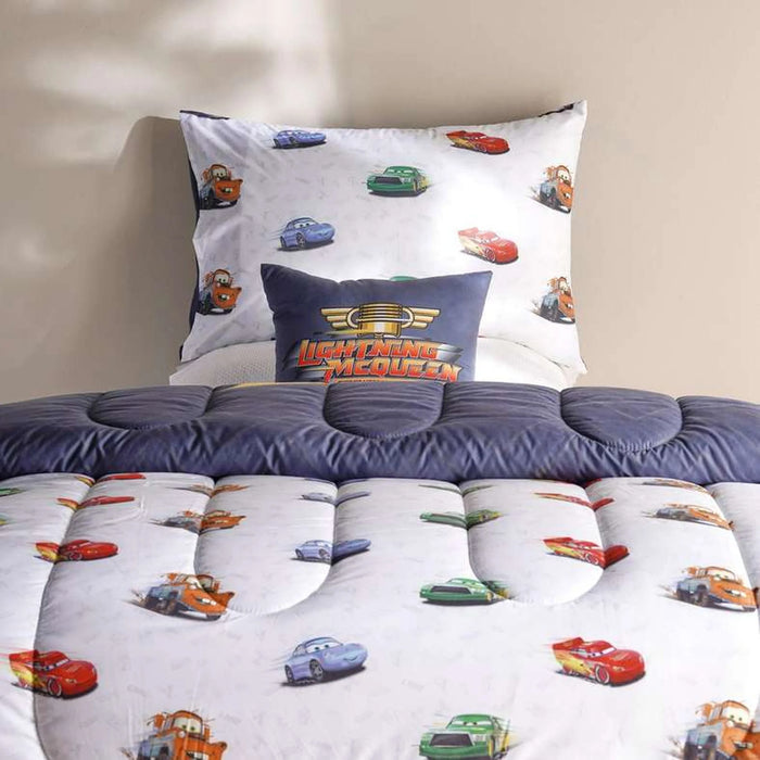 Cars 4 Piece Bed In A Bag  135X220Cm -Dark Blue/Red