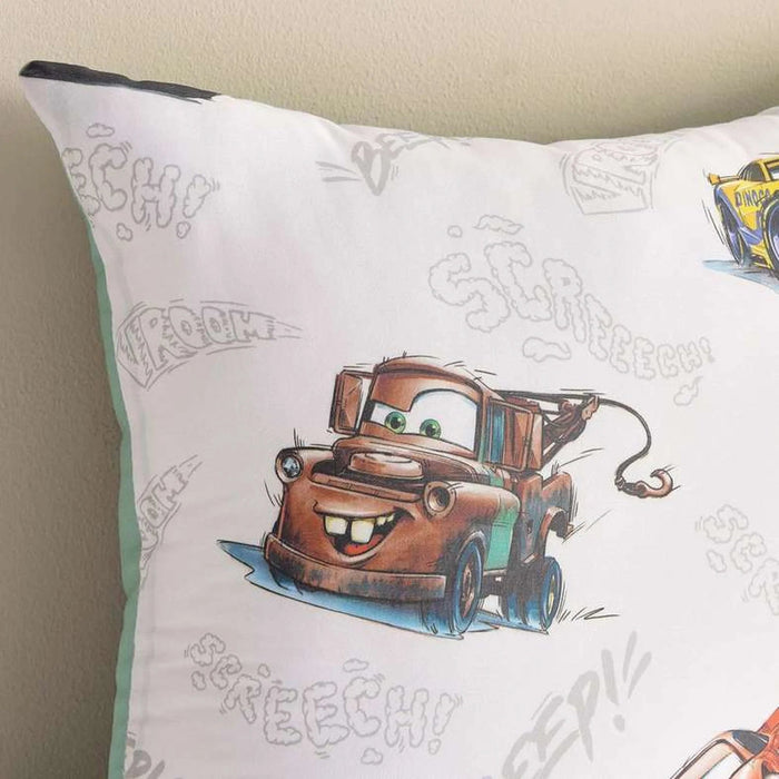 Cars Cotton Filled Cushion 40X40Cm - Red/Green Pan Home