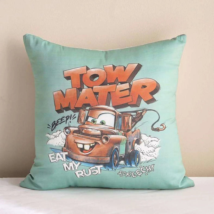 Cars Cotton Filled Cushion 40X40Cm - Red/Green Pan Home