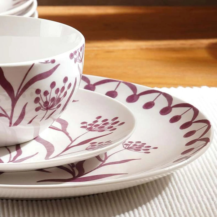 Casa Lilac 12-Piece Porcelain Dinner Set -Lilac