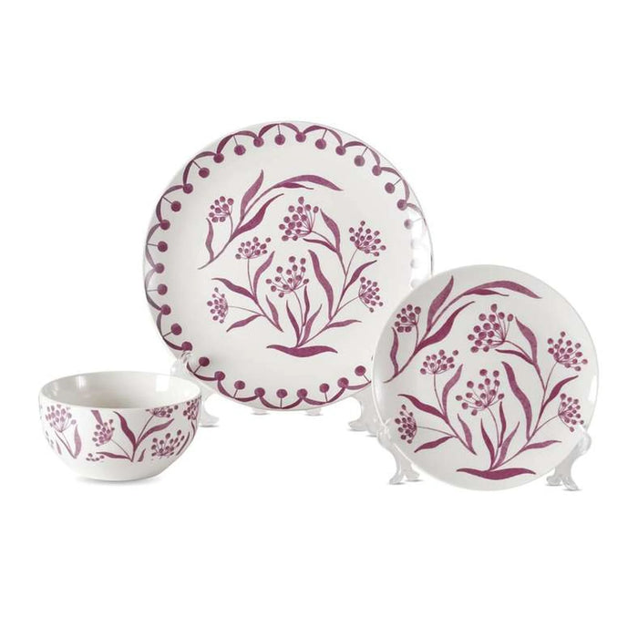 Casa Lilac 12-Piece Porcelain Dinner Set -Lilac