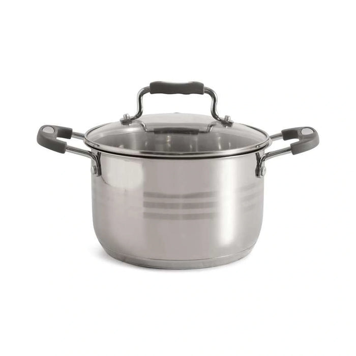 Casa Stainless Steel Cooking Pot With Lid Dia20Cm -Chrome