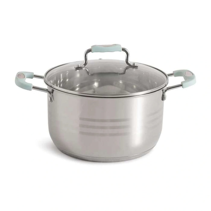 Casa Stainless Steel Cooking Pot With Lid Dia24Cm -Chrome