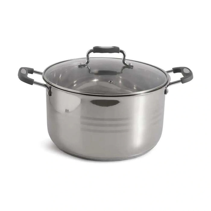 Casa Stainless Steel Cooking Pot With Lid Dia28Cm -Chrome