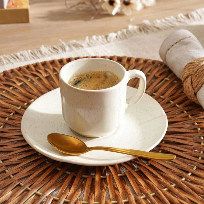 Casafina Stoneware Coffee Cup Saucer 130Ml -Cream