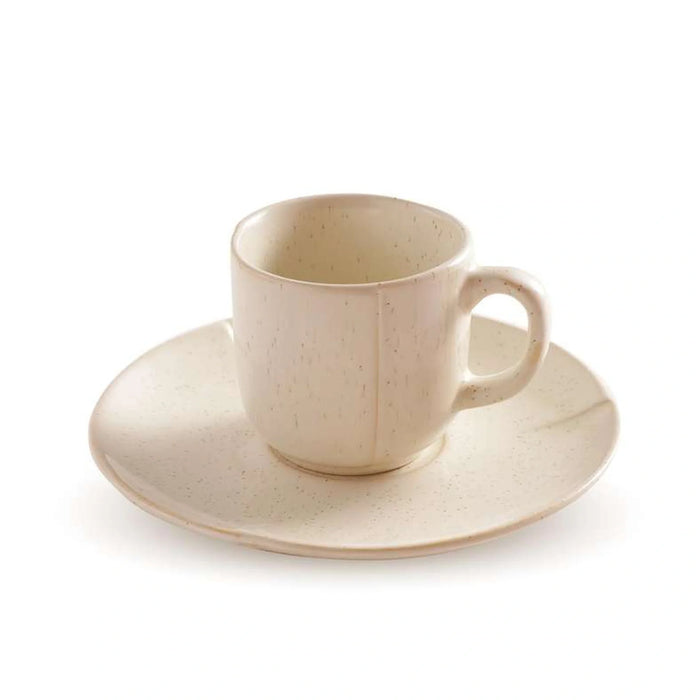 Casafina Stoneware Coffee Cup Saucer 130Ml -Cream