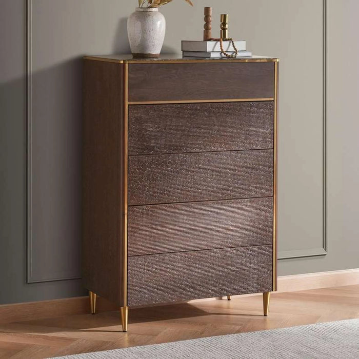 Casavelle 5 Drawer Chest Of Drawer - Walnut