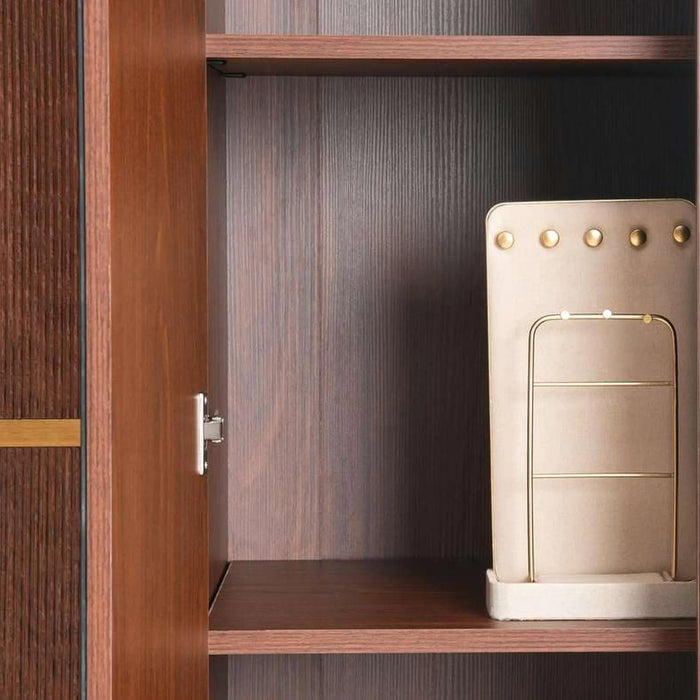 Casavelle 6 Door Wardrobe With Mirror - Walnut
